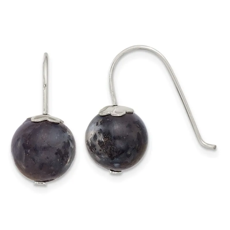 Curata 925 Sterling Silver Labradorite Bead Hook Earrings - 21x10mm sold by Zulily