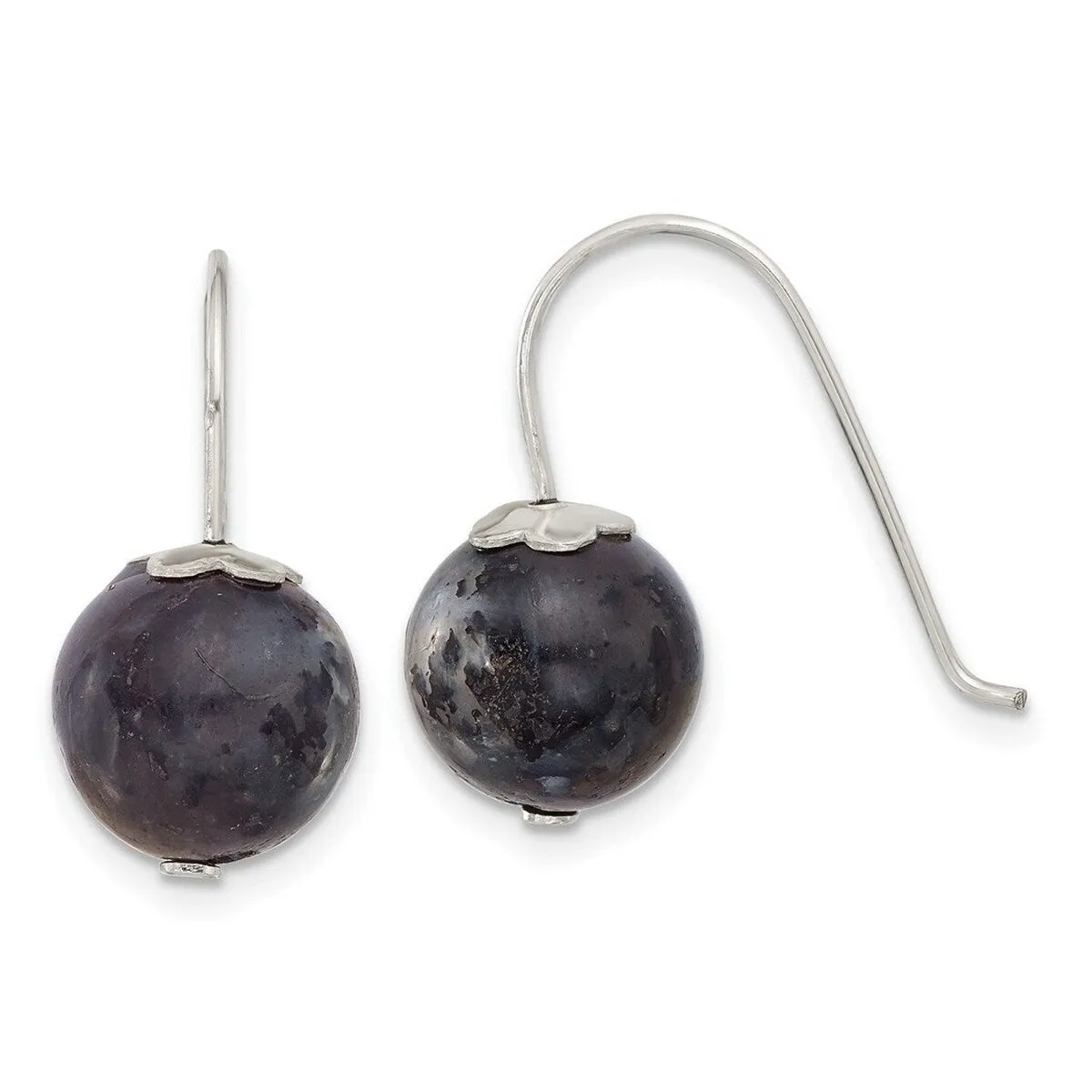 Curata 925 Sterling Silver Labradorite Bead Hook Earrings - 21x10mm sold by Zulily