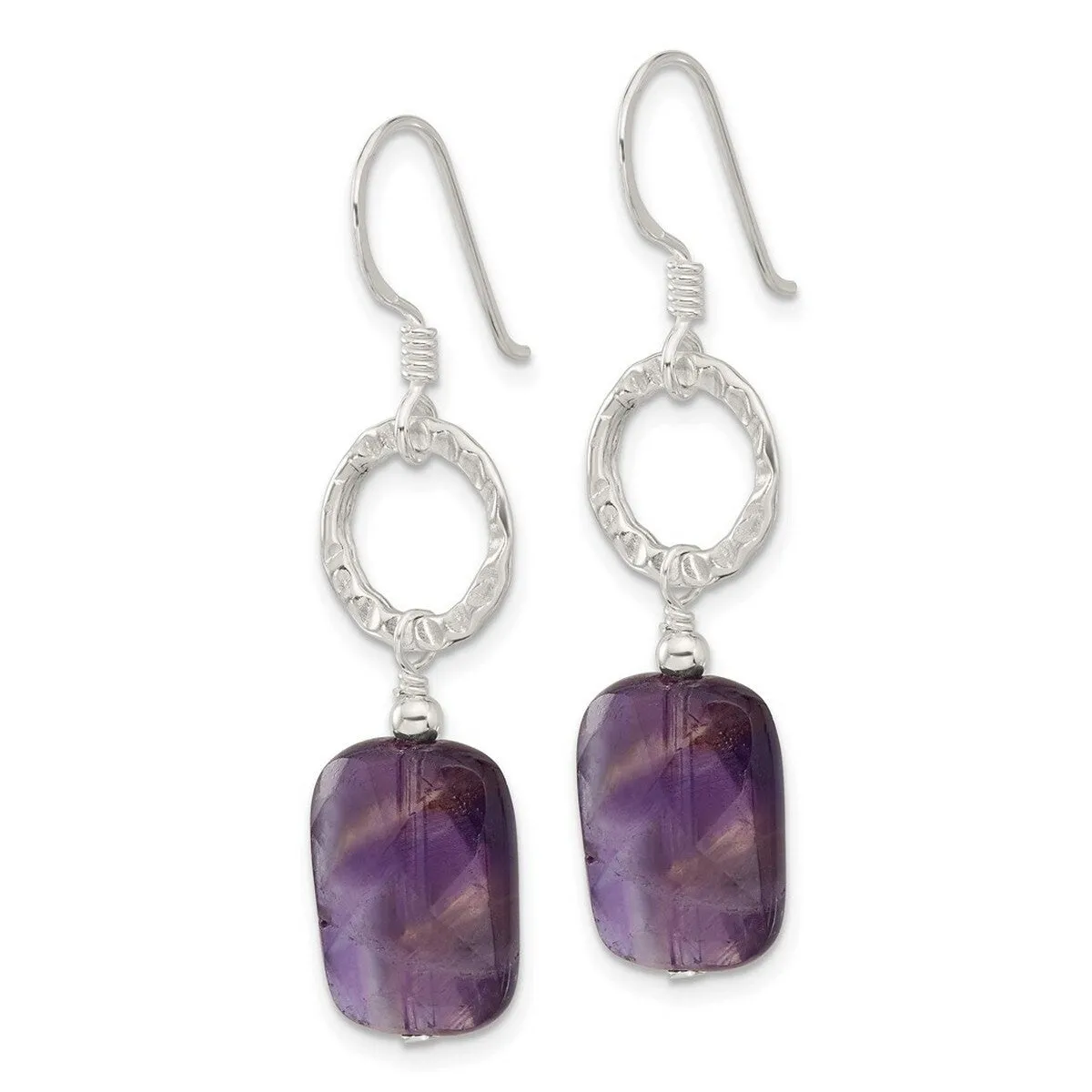 Curata 925 Sterling Silver Opaque Amethyst Dangle Hook Earrings - 44x11mm sold by Zulily product image thumbnail 4