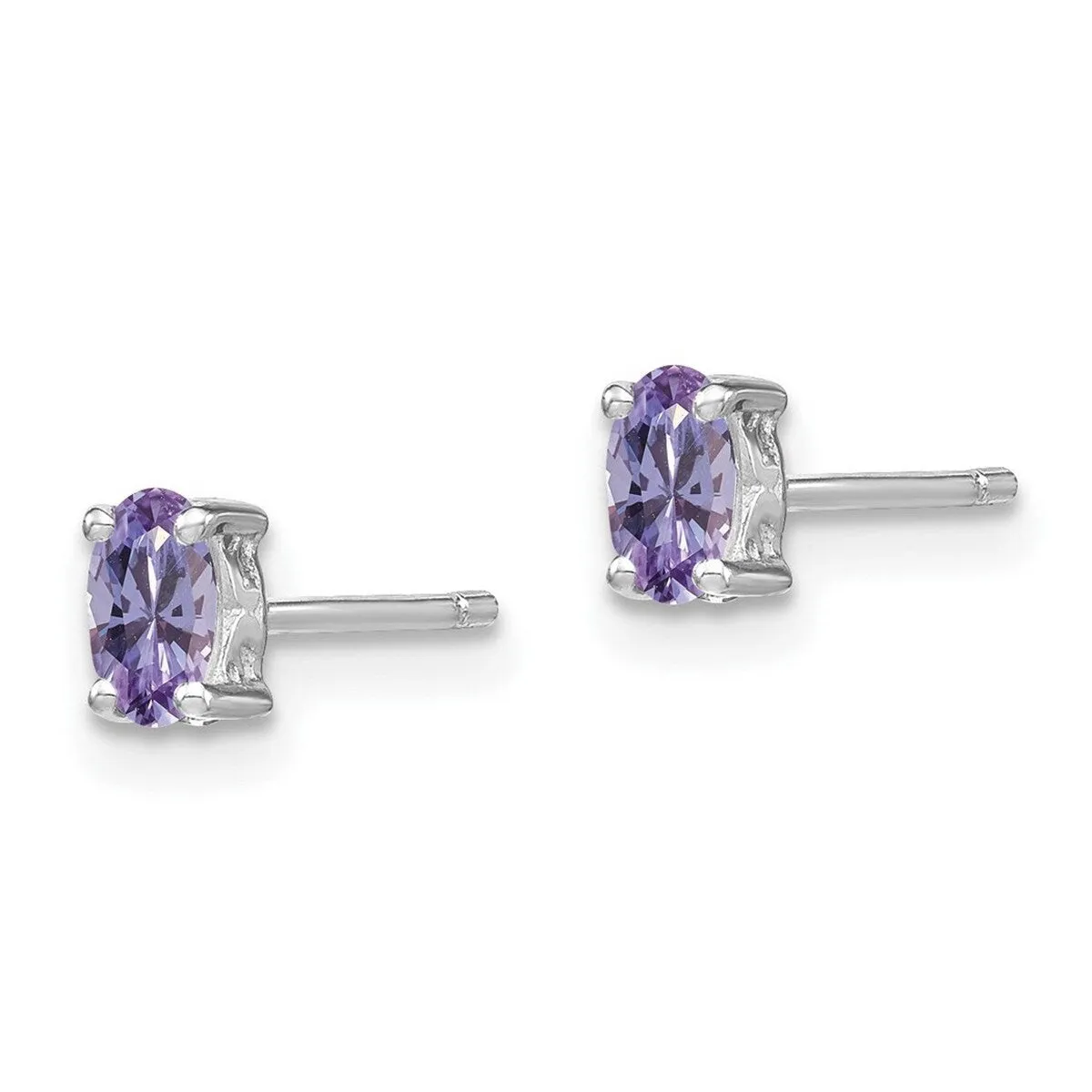 Curata 925 Sterling Silver Rhodium Plated Oval Rhodolite Garnet Post Earrings - 5x3mm sold by Zulily product image thumbnail 4