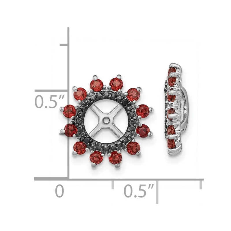 Curata 925 Sterling Silver 14mm Garnet and Black Sapphire Earring Jackets sold by Zulily
