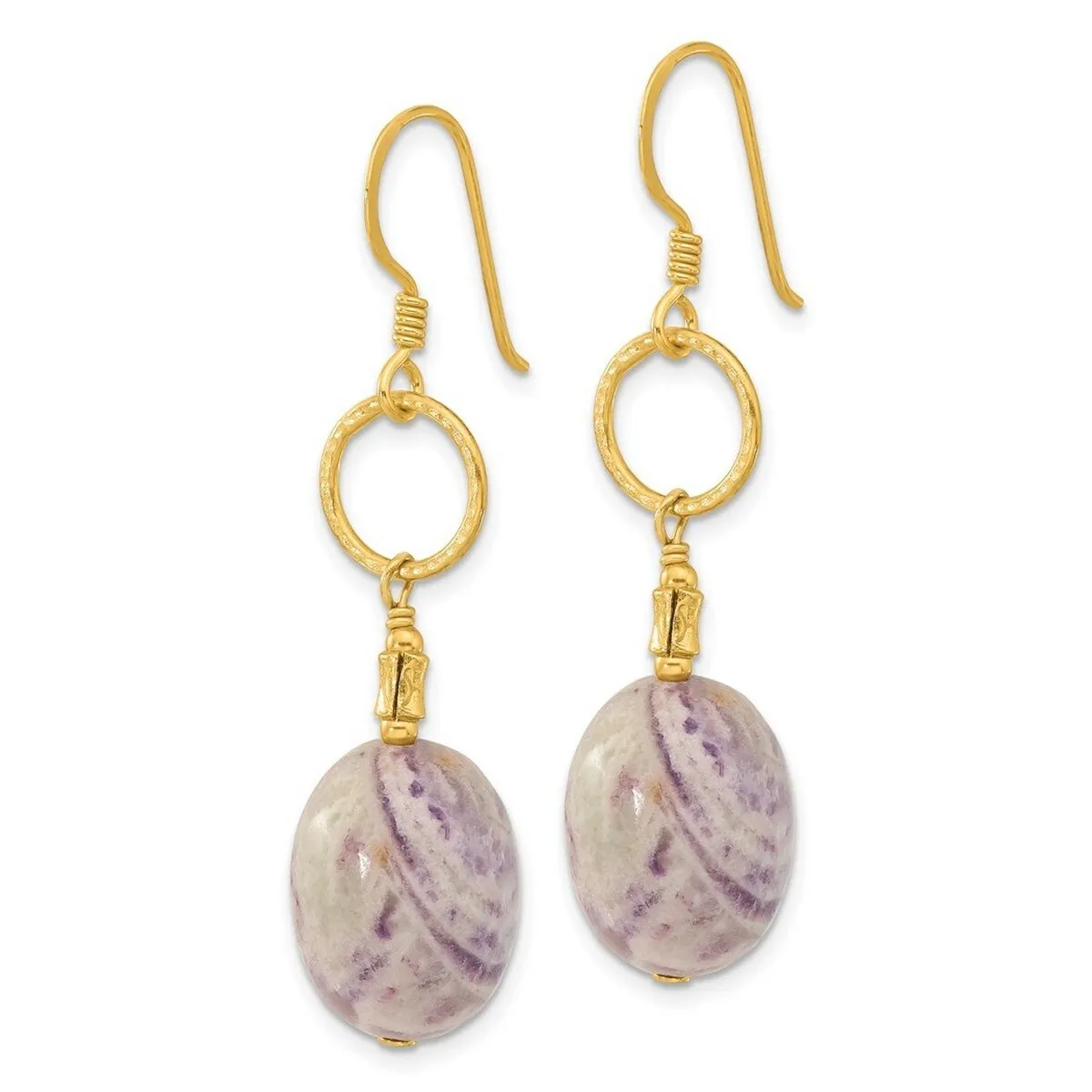 Curata 925 Sterling Silver Gold Plated Purple Charoite Dangle Earrings - 49.7x12.25mm sold by Zulily product image thumbnail 4