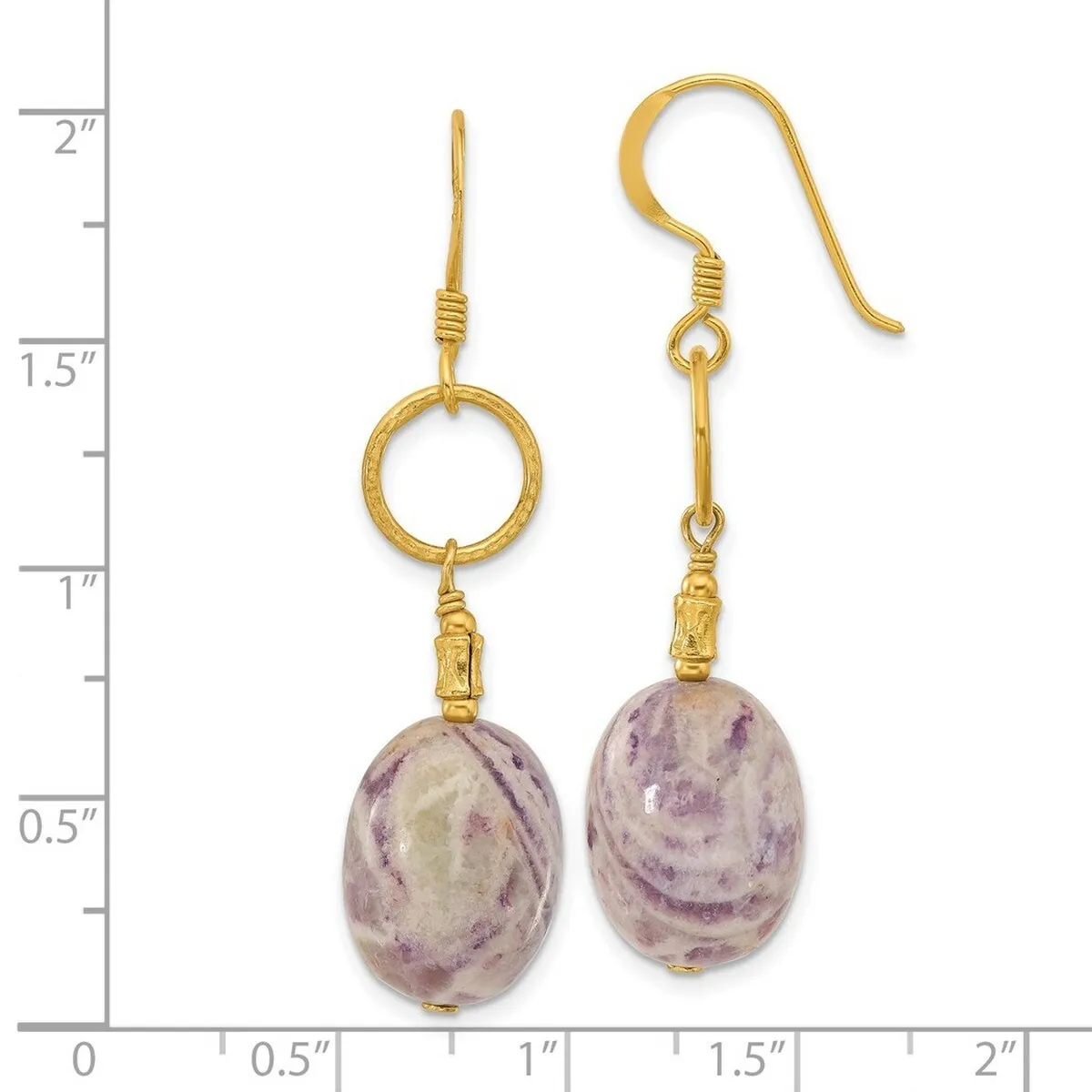 Curata 925 Sterling Silver Gold Plated Purple Charoite Dangle Earrings - 49.7x12.25mm sold by Zulily product image thumbnail 2