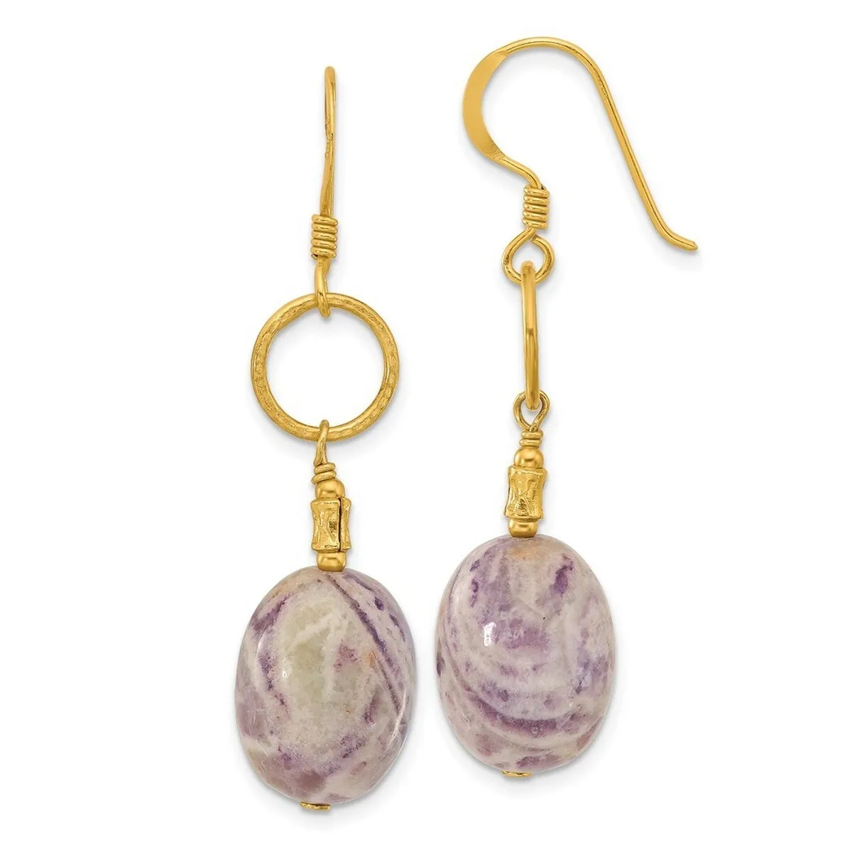 Curata 925 Sterling Silver Gold Plated Purple Charoite Dangle Earrings - 49.7x12.25mm sold by Zulily product image thumbnail 3