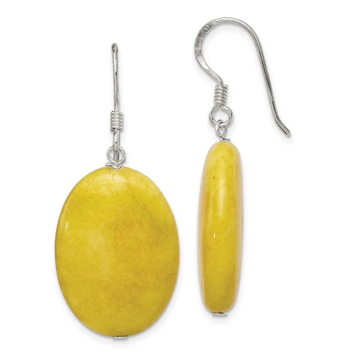 Curata 925 Sterling Silver Yellow Dyed Jade Dangle Hook Earrings - 38x18mm sold by Zulily product image thumbnail 5
