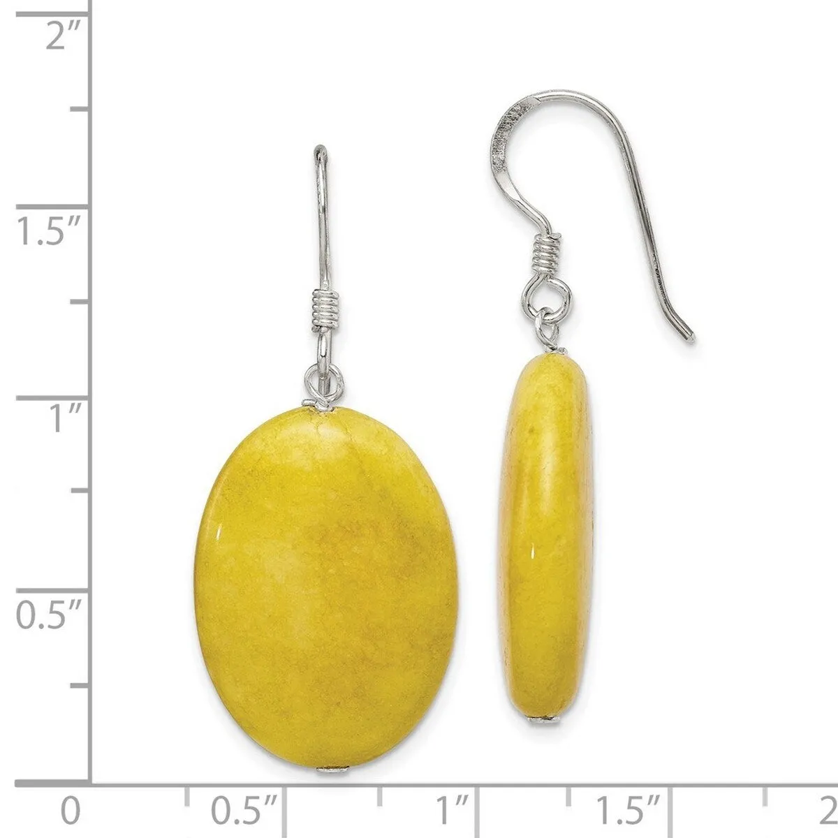 Curata 925 Sterling Silver Yellow Dyed Jade Dangle Hook Earrings - 38x18mm sold by Zulily product image thumbnail 4