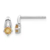 Curata 925 Sterling Silver Rhodium Plated Citrine Post Earrings - 7.8x4mm sold by Zulily