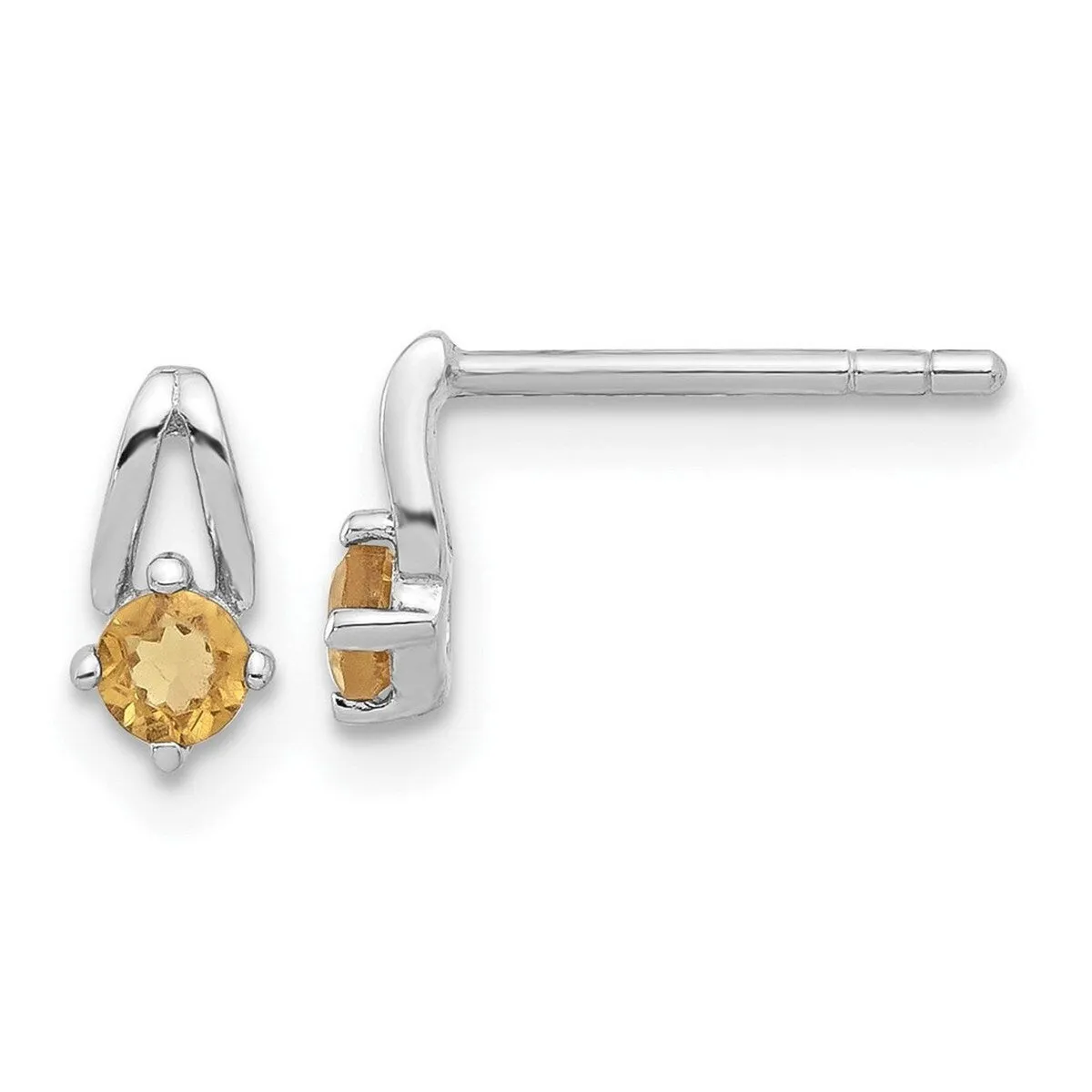 Curata 925 Sterling Silver Rhodium Plated Citrine Post Earrings - 7.8x4mm sold by Zulily product image thumbnail 5