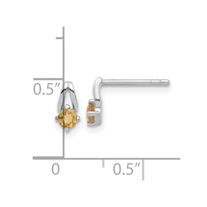 Curata 925 Sterling Silver Rhodium Plated Citrine Post Earrings - 7.8x4mm sold by Zulily