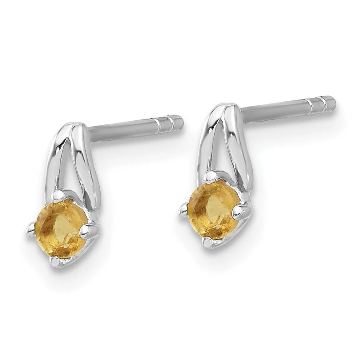 Curata 925 Sterling Silver Rhodium Plated Citrine Post Earrings - 7.8x4mm sold by Zulily product image thumbnail 2