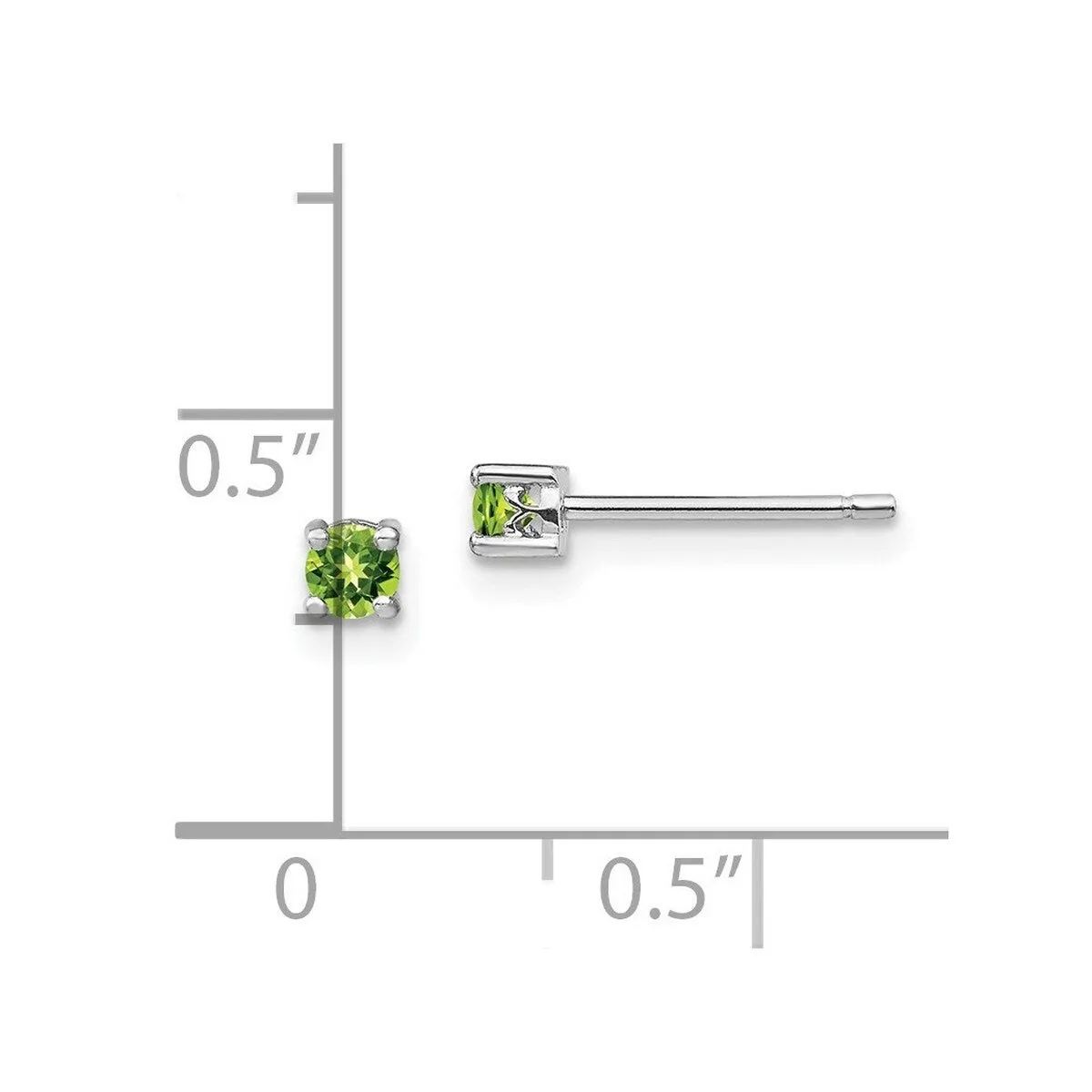 Curata 925 Sterling Silver 3mm Round Peridot Post Earrings sold by Zulily product image thumbnail 4