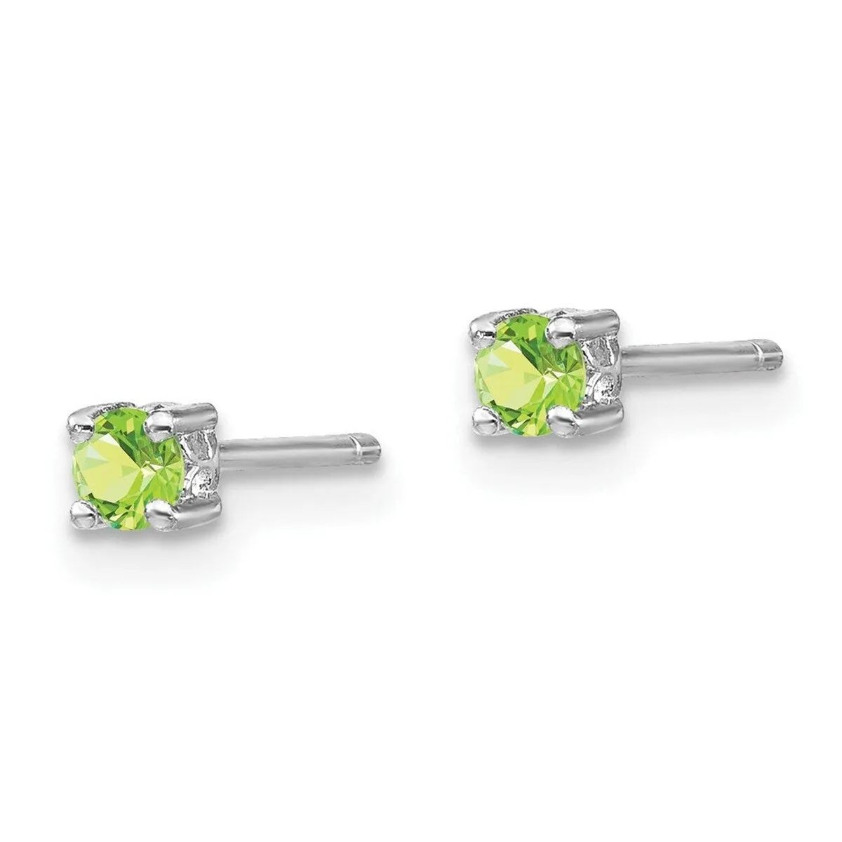 Curata 925 Sterling Silver 3mm Round Peridot Post Earrings sold by Zulily