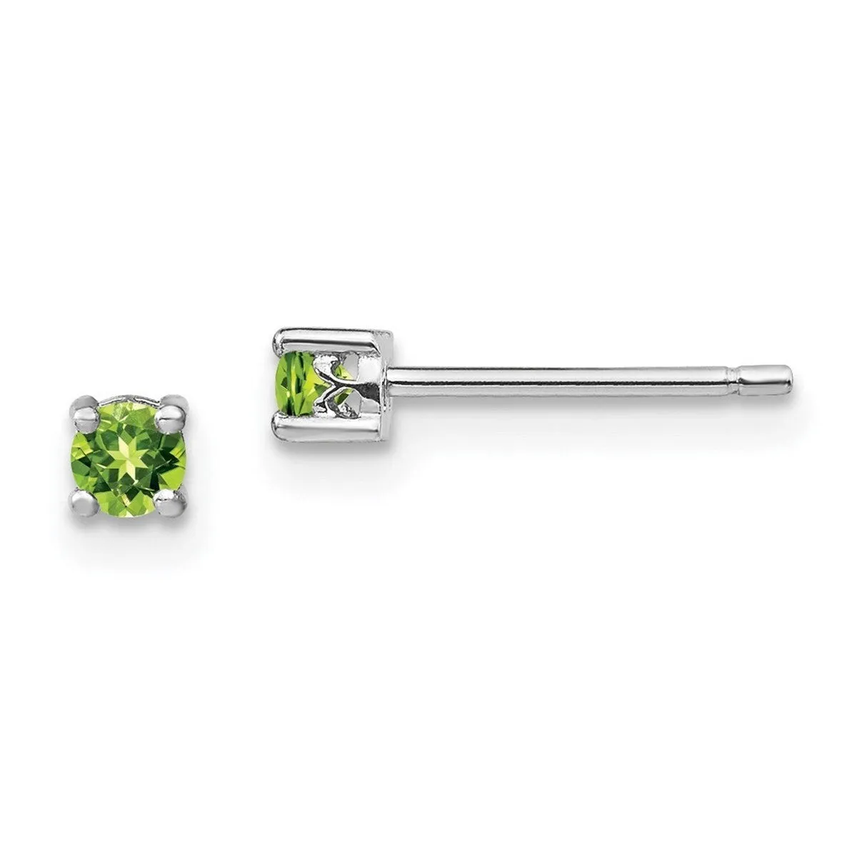 Curata 925 Sterling Silver 3mm Round Peridot Post Earrings sold by Zulily product image thumbnail 5