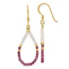 Curata 925 Sterling Silver Gold Plated Garnet and Rose Quartz Dangle Earrings - 48.5x16mm sold by Zulily