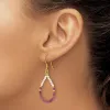 Curata 925 Sterling Silver Gold Plated Garnet and Rose Quartz Dangle Earrings - 48.5x16mm sold by Zulily