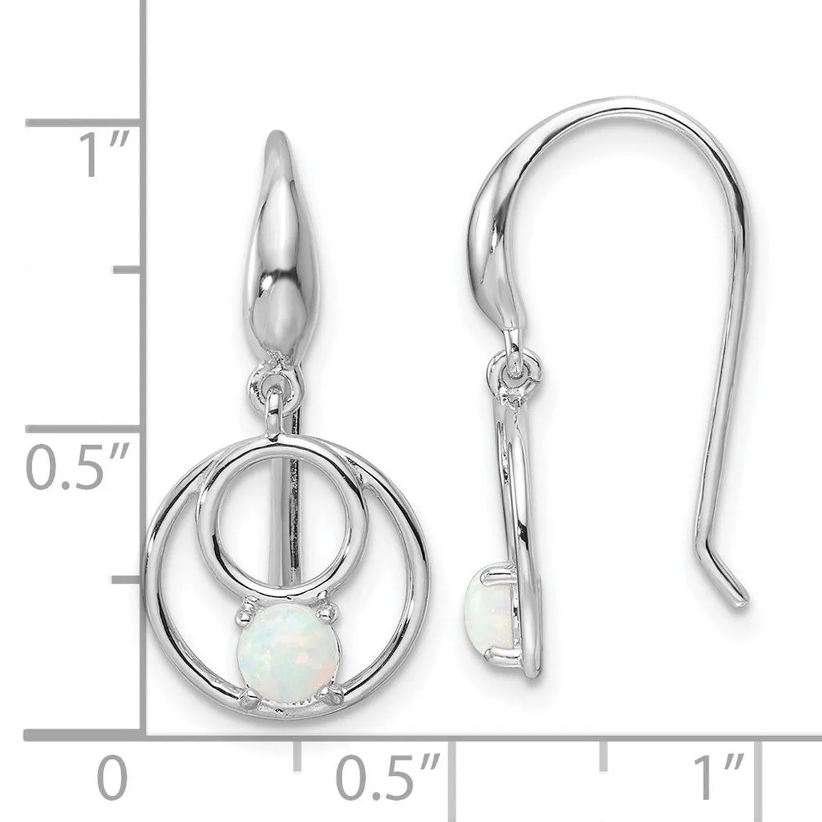Curata 925 Sterling Silver Rhodium Plated Simulated Opal Dangle Earrings - 25.5x11.7mm sold by Zulily product image thumbnail 4