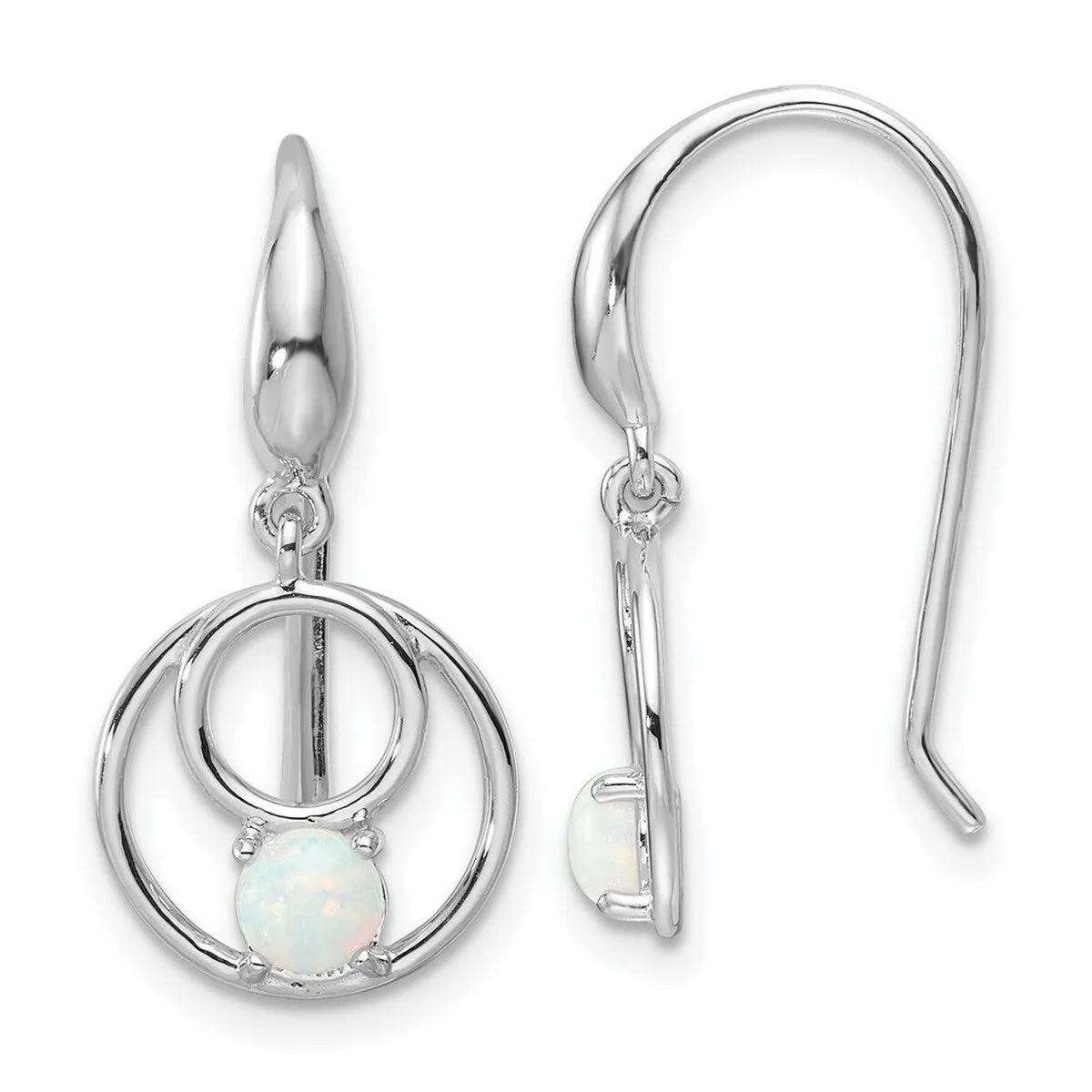 Curata 925 Sterling Silver Rhodium Plated Simulated Opal Dangle Earrings - 25.5x11.7mm sold by Zulily product image thumbnail 3