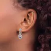 Curata 925 Sterling Silver Dangle Polished Post Rhodium Plated Peridot Blue Topaz and Amethyst Earrings - sold by Zulily