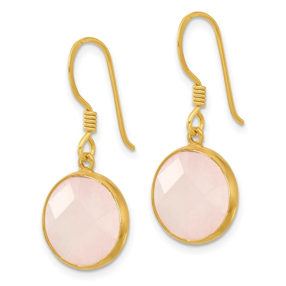 Curata 925 Sterling Silver Gold Plated Rose Quartz Dangle Earrings - 30.9x13mm sold by Zulily product image thumbnail 4