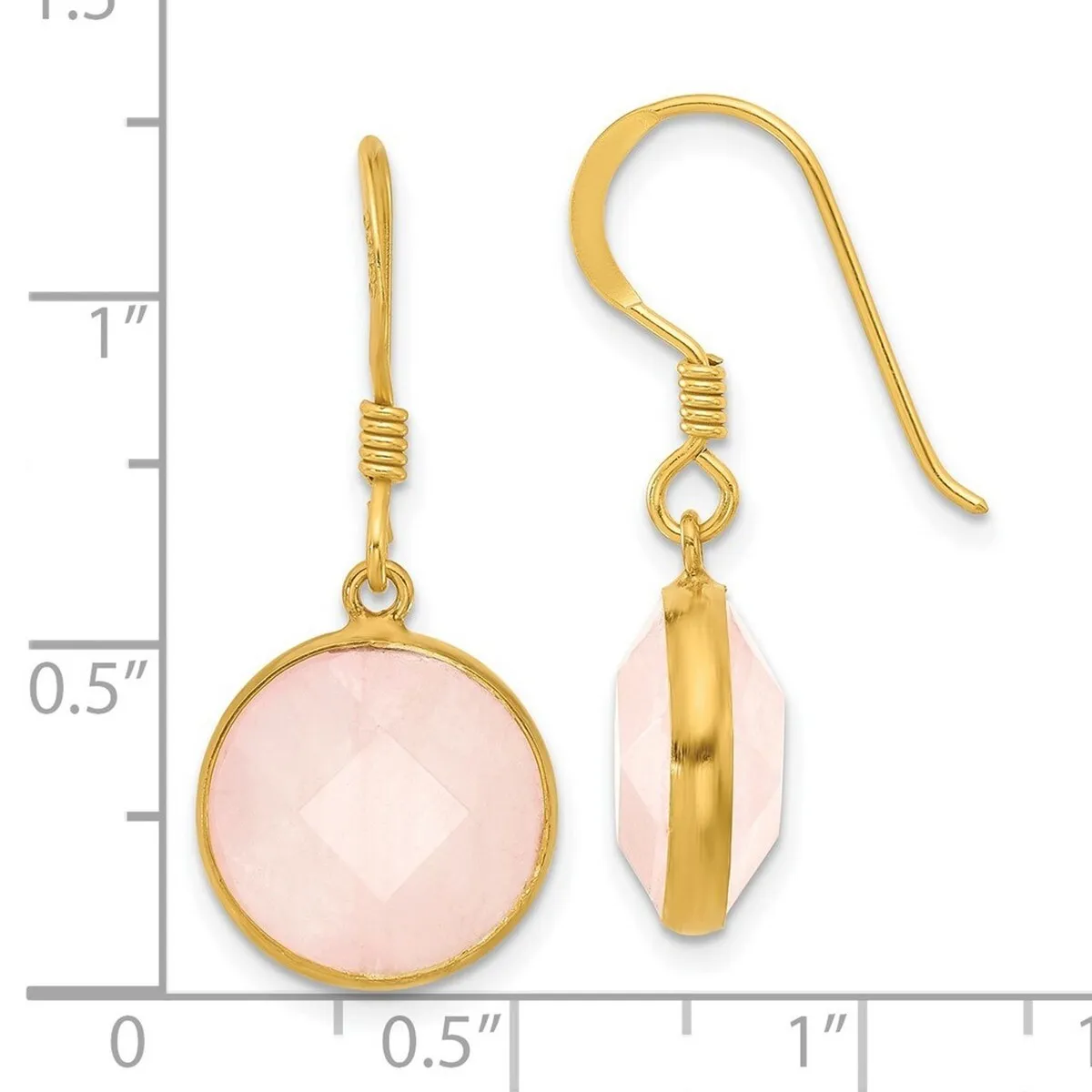 Curata 925 Sterling Silver Gold Plated Rose Quartz Dangle Earrings - 30.9x13mm sold by Zulily product image thumbnail 2