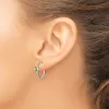 Curata 925 Sterling Silver Rhodium Plated Peridot Post Hoop Earrings - 19x21mm sold by Zulily