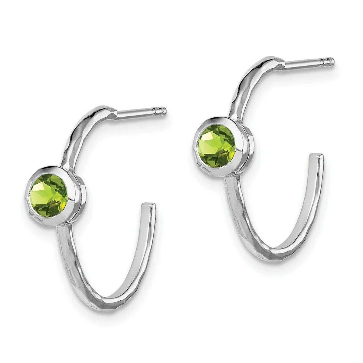Curata 925 Sterling Silver Rhodium Plated Peridot Post Hoop Earrings - 19x21mm sold by Zulily product image thumbnail 2