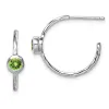 Curata 925 Sterling Silver Rhodium Plated Peridot Post Hoop Earrings - 19x21mm sold by Zulily