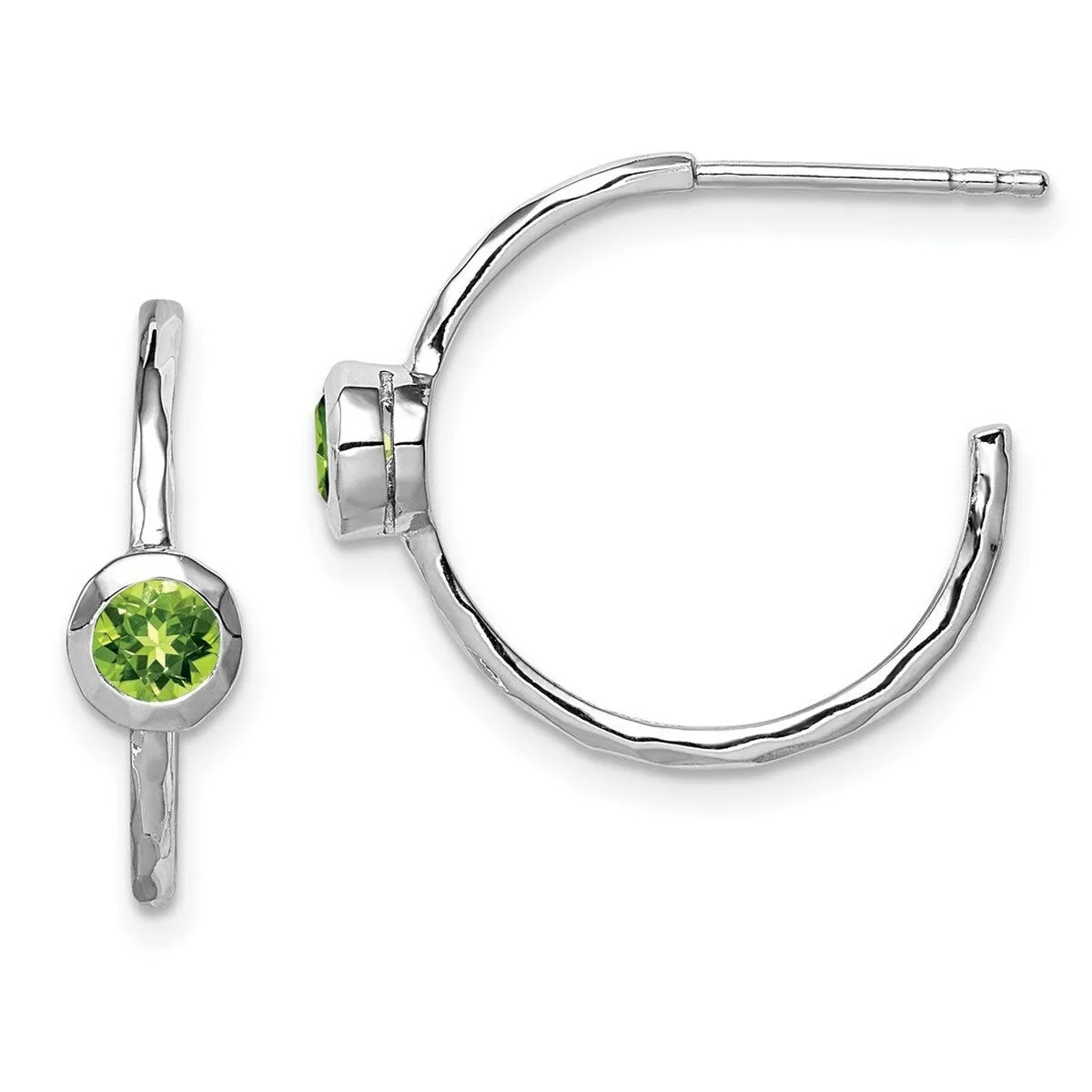 Curata 925 Sterling Silver Rhodium Plated Peridot Post Hoop Earrings - 19x21mm sold by Zulily product image thumbnail 5