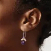Curata 925 Sterling Silver Amethyst Peridot Chips Freshwater Cultured Peach Pearl Earrings - 37x9mm sold by Zulily