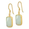 Curata 925 Sterling Silver Gold Plated Amazonite Dangle Earrings - 33.5x12mm sold by Zulily