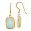 Curata 925 Sterling Silver Gold Plated Amazonite Dangle Earrings - 33.5x12mm sold by Zulily
