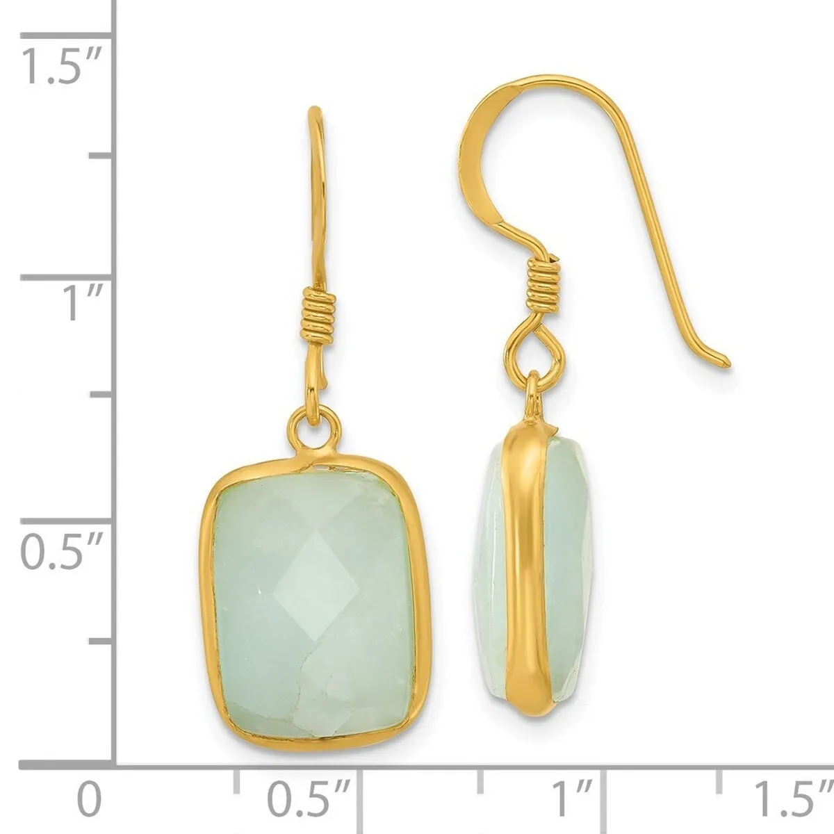 Curata 925 Sterling Silver Gold Plated Amazonite Dangle Earrings - 33.5x12mm sold by Zulily product image thumbnail 5