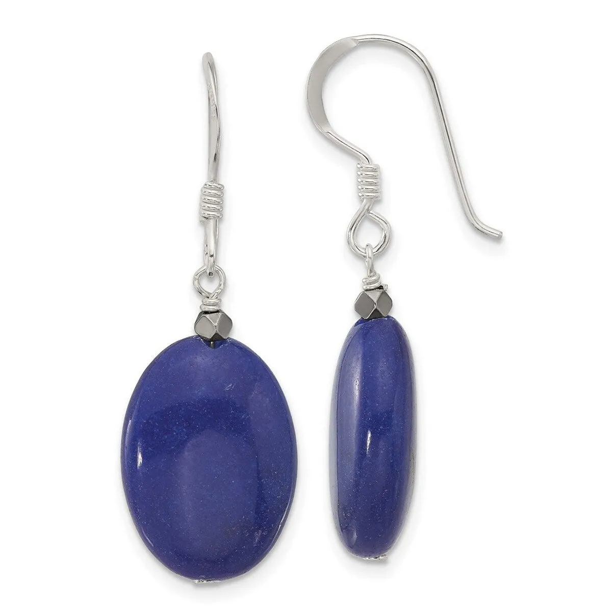 Curata 925 Sterling Silver Blue Quartz and Hematite Hook Earrings - 38.6x13.2mm sold by Zulily product image thumbnail 5