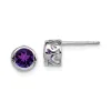 Curata 925 Sterling Silver 7mm Amethyst Round Post Earrings sold by Zulily