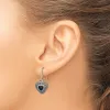 Curata 925 Sterling Silver Onyx Heart Marcasite Dangle Hook Earrings - 28x13mm sold by Zulily