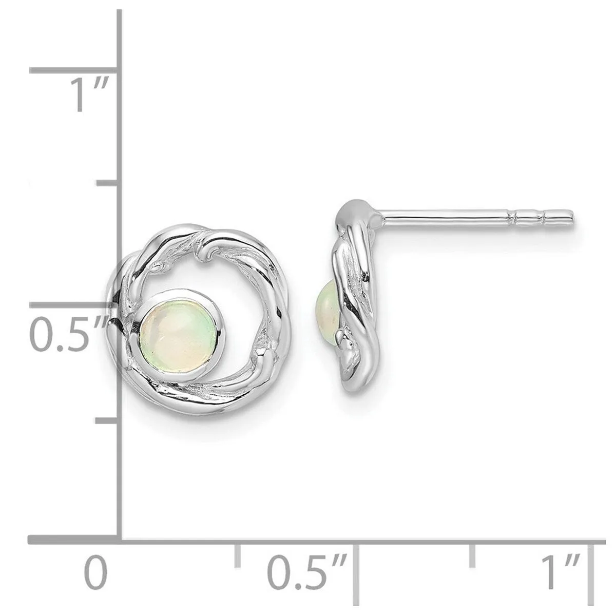 Curata 925 Sterling Silver Rhodium Plated Opal Circle Post Earrings - 9.75x10mm sold by Zulily product image thumbnail 4