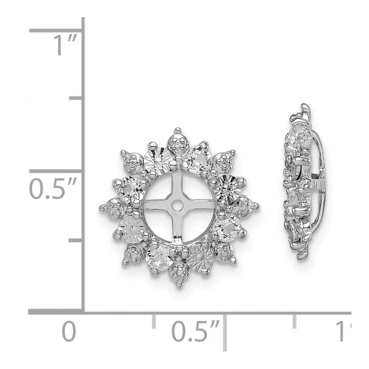 Curata 925 Sterling Silver 15mm White Topaz Earring Jackets sold by Zulily product image thumbnail 4