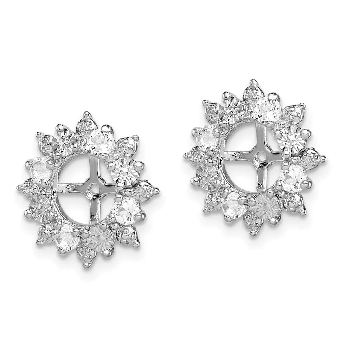 Curata 925 Sterling Silver 15mm White Topaz Earring Jackets sold by Zulily product image thumbnail 5