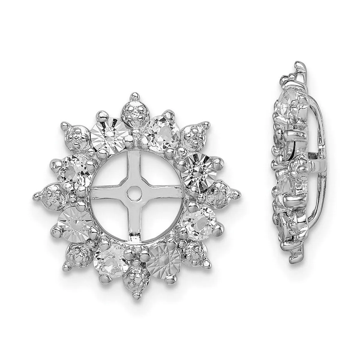 Curata 925 Sterling Silver 15mm White Topaz Earring Jackets sold by Zulily product image thumbnail 3