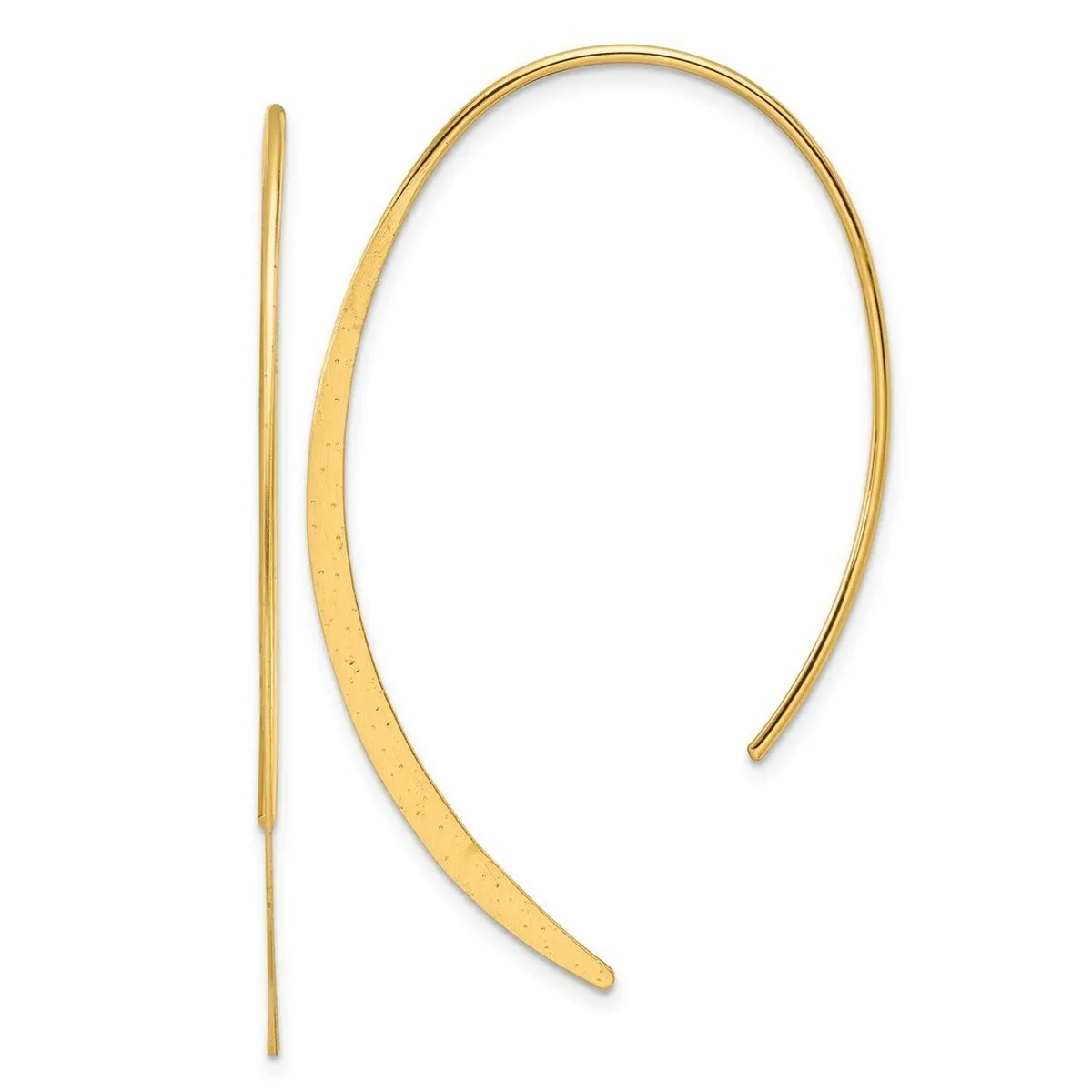 Curata 925 Sterling Silver 18k Gold Plated Brushed and Lasered Threader Earrings sold by Zulily product image thumbnail 3