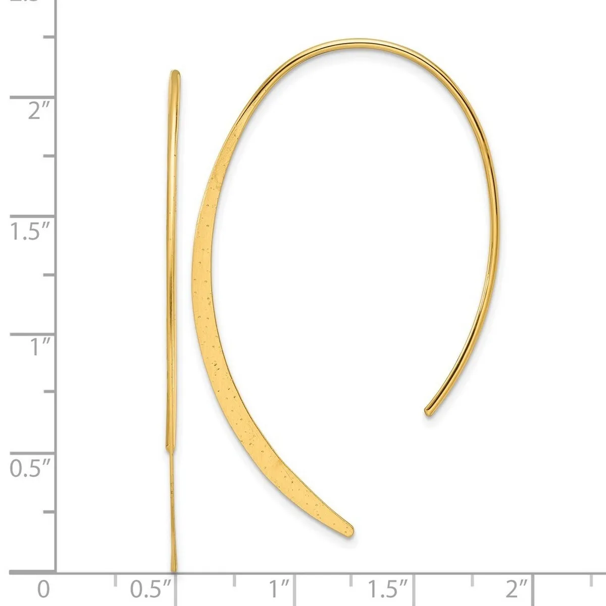 Curata 925 Sterling Silver 18k Gold Plated Brushed and Lasered Threader Earrings sold by Zulily product image thumbnail 2