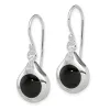 Curata 925 Sterling Silver Polished Black Onyx Disk Hook Earrings - 32x12mm sold by Zulily