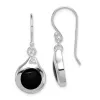Curata 925 Sterling Silver Polished Black Onyx Disk Hook Earrings - 32x12mm sold by Zulily