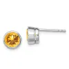 Curata 925 Sterling Silver Bezel 7mm Citrine Circle Stud Earrings sold by Zulily