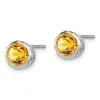Curata 925 Sterling Silver Bezel 7mm Citrine Circle Stud Earrings sold by Zulily