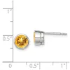 Curata 925 Sterling Silver Bezel 7mm Citrine Circle Stud Earrings sold by Zulily