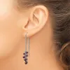 Curata 925 Sterling Silver Threader Polished Garnet Dangle Earrings - 52x9mm sold by Zulily