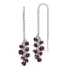 Curata 925 Sterling Silver Threader Polished Garnet Dangle Earrings - 52x9mm sold by Zulily