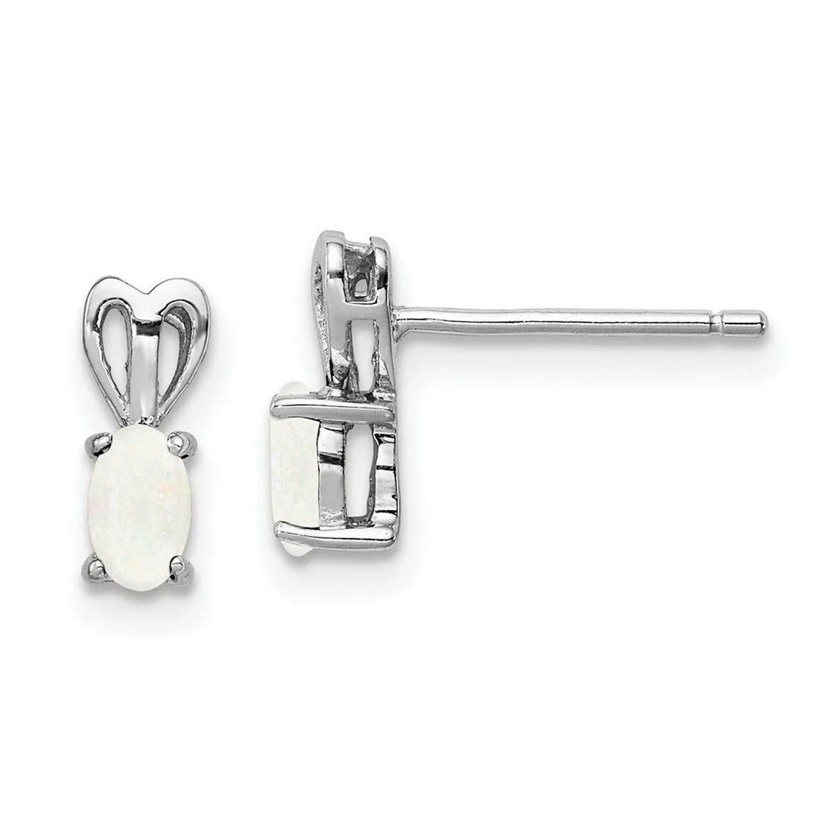 Curata 925 Sterling Silver Small Simulated White Opal Heart Earrings - 10x4mm sold by Zulily product image thumbnail 5