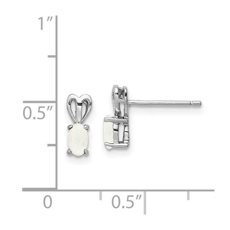 Curata 925 Sterling Silver Small Simulated White Opal Heart Earrings - 10x4mm sold by Zulily